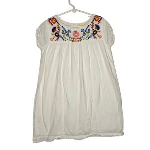 Roberta Roller Rabbit Peasant Dress White Embroidered Floral Girl Summer 8